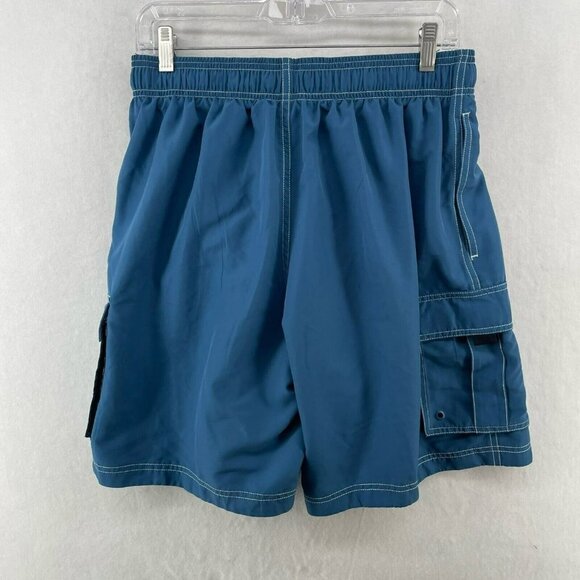 Speedo Marina Volley Shorts Men's Sz M Blue Drawstring Elastic Waist Lined - Picture 2 of 11